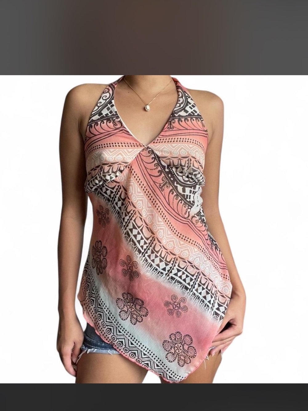 Paisley Asymmetrical Halter Top